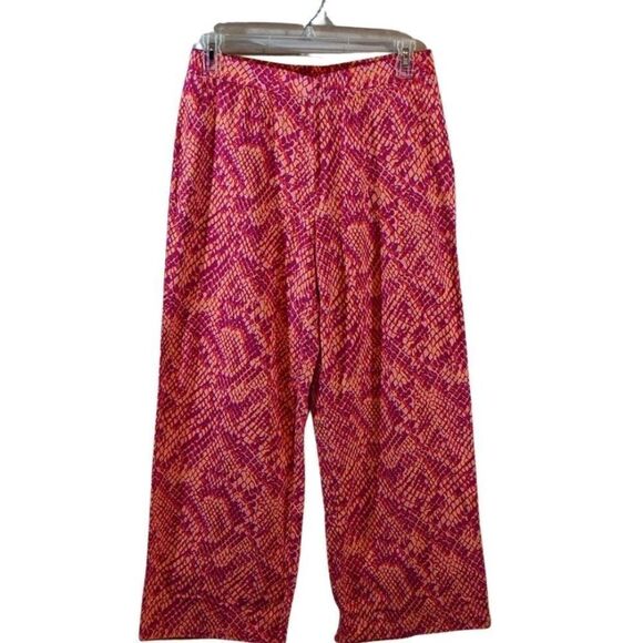 đNWT DENIM & CO BEACH SHADES OF PINK PYTHON PULL ON PANTSâ- WOMEN'SâMEDIUM - Picture 1 of 6